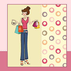 Image showing pretty young lady at shopping