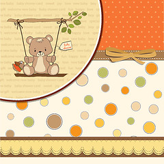 Image showing baby greeting card with teddy bear