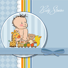 Image showing baby boy shower card