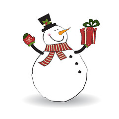 Image showing Christmas greeting card with snowman