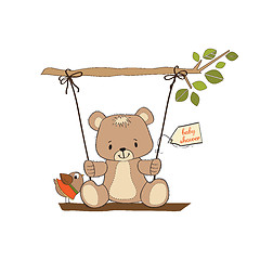 Image showing baby greeting card with teddy bear