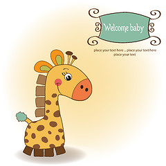 Image showing welcome baby card with giraffe