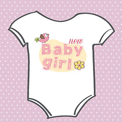 Image showing baby girl announcement card