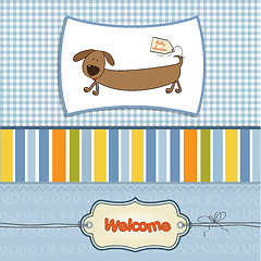 Image showing funny shower card with long dog