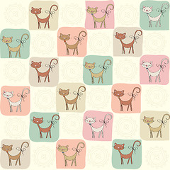 Image showing childish seamless pattern with cats