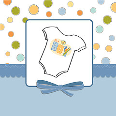 Image showing baby boy announcement card