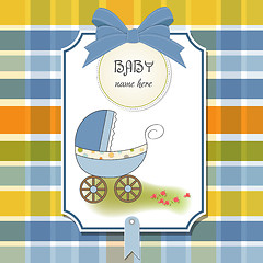 Image showing baby announcement card with pram