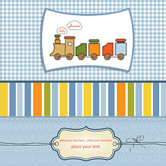 Image showing baby  shower card with toy train