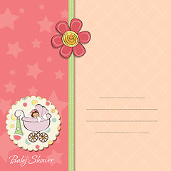 Image showing baby girl announcement card