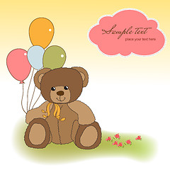 Image showing customizable greeting card with teddy bear