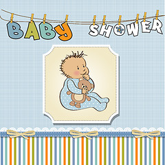 Image showing baby announcement card with little boy