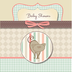 Image showing new baby shower card with cat