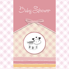 Image showing cute baby shower card with zebra