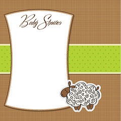 Image showing cute baby shower card with sheep