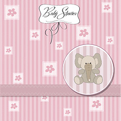 Image showing romantic baby girl announcement card