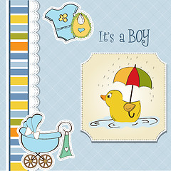 Image showing baby  shower card with duck toy