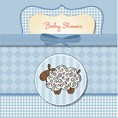 Image showing cute baby shower card with sheep