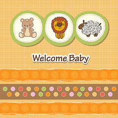 Image showing baby shower card with funny animals