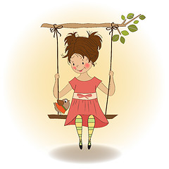 Image showing young girl in a swing