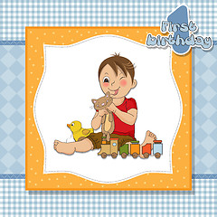 Image showing little boy are playing with his toys