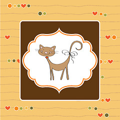 Image showing new baby shower card with cat