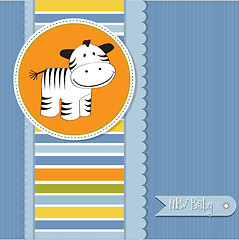 Image showing cute baby shower card with zebra