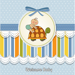 Image showing funny baby boy announcement card