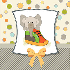 Image showing happy birthday card with an elephant hidden in a shoe