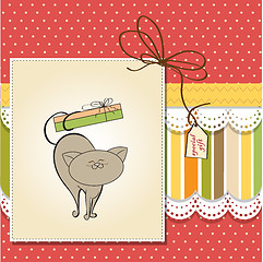 Image showing new baby shower card with cat