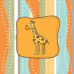 Image showing childish greeting card with giraffe