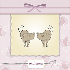 Image showing delicate baby twins shower card