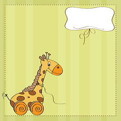 Image showing Baby shower card with cute giraffe