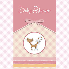 Image showing new baby shower card with cat