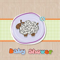 Image showing cute baby shower card with sheep