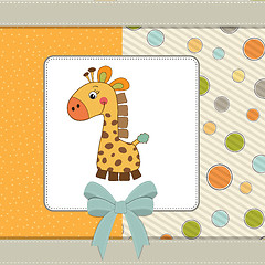 Image showing new baby announcement card with giraffe