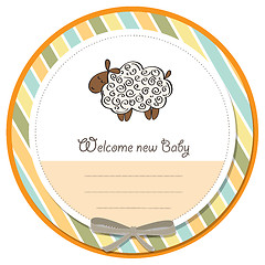 Image showing cute baby shower card with sheep