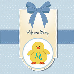 Image showing new baby boy welcome card