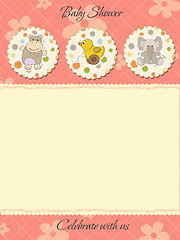 Image showing cute baby girl shower card