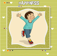 Image showing happy little boy who runs