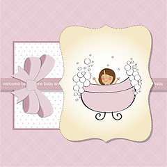 Image showing romantic baby girl shower card