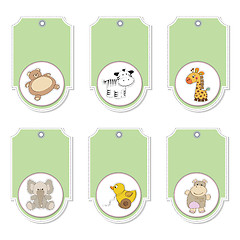 Image showing cartoon animals labels set