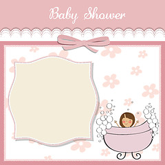 Image showing romantic baby girl shower card