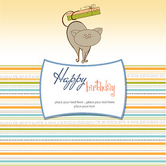 Image showing birthday card with little cat