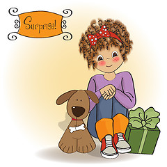 Image showing birthday greeting card with pretty little girl