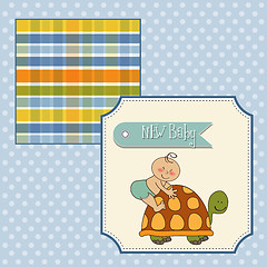 Image showing funny baby boy announcement card