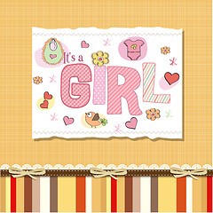 Image showing baby girl shower card