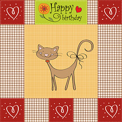 Image showing birthday card with funny cat