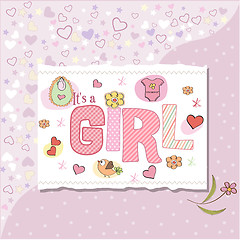 Image showing baby girl shower card