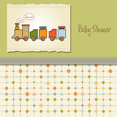 Image showing baby  shower card with toy train