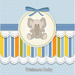 Image showing new baby boy announcement card